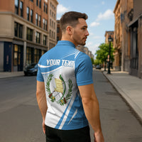 Personalized Guatemala 15 Septiembre 1821 Zipper Polo Shirt Happy Independence Day
