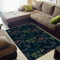 Guatemala Quetzal Bird Pattern Area Rug Embroidery Effect