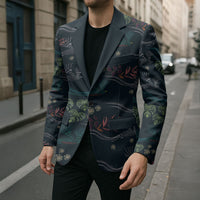 Guatemala Quetzal Bird Pattern Blazer Embroidery Effect