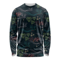 Guatemala Quetzal Bird Pattern Long Sleeve Shirt Embroidery Effect