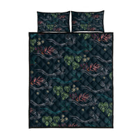 Guatemala Quetzal Bird Pattern Quilt Bed Set Embroidery Effect