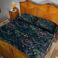Guatemala Quetzal Bird Pattern Quilt Bed Set Embroidery Effect