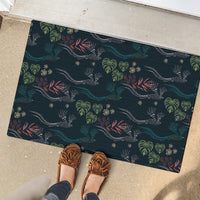 Guatemala Quetzal Bird Pattern Rubber Doormat Embroidery Effect