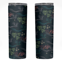 Guatemala Quetzal Bird Pattern Skinny Tumbler Embroidery Effect