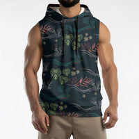 Guatemala Quetzal Bird Pattern Sleeveless Hoodie Embroidery Effect
