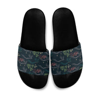 Guatemala Quetzal Bird Pattern Slide Sandals Embroidery Effect