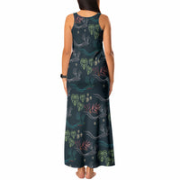 Guatemala Quetzal Bird Pattern Tank Maxi Dress Embroidery Effect