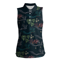 Guatemala Quetzal Bird Pattern Women Sleeveless Polo Shirt Embroidery Effect