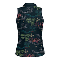Guatemala Quetzal Bird Pattern Women Sleeveless Polo Shirt Embroidery Effect