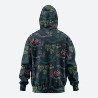 Guatemala Quetzal Bird Pattern Zip Hoodie Embroidery Effect