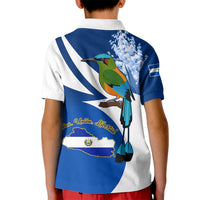 El Salvador Independence Day Kid Polo Shirt Motmot With Flor De Izote - Wonder Print Shop