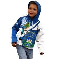 Personalised El Salvador Independence Day Kid Hoodie Motmot With Flor De Izote - Wonder Print Shop