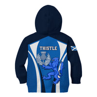Scotland Rugby Kid Hoodie Thistle With Scottish Lion - Wonder Print Shop