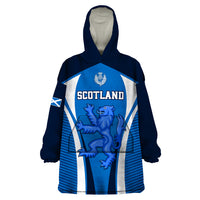 Scotland Rugby Wearable Blanket Hoodie Thistle With Scottish Lion - Wonder Print Shop