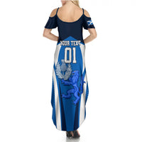 Custom Scotland Rugby Summer Maxi Dress Thistle With Scottish Lion - Wonder Print Shop