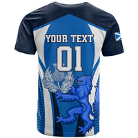Custom Scotland Rugby T Shirt Thistle With Scottish Lion - Wonder Print Shop