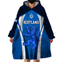 Custom Scotland Rugby Wearable Blanket Hoodie Thistle With Scottish Lion - Wonder Print Shop