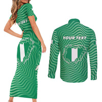 Personalized Nigeria Couples Matching Short Sleeve Bodycon Dress and Long Sleeve Button Shirt Jamhuriyar Tarayyar Najeriya - Wonder Print Shop