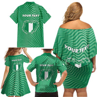 Personalized Nigeria Family Matching Off Shoulder Short Dress and Hawaiian Shirt Jamhuriyar Tarayyar Najeriya - Wonder Print Shop