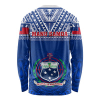 Samoa Rugby Long Sleeve Shirt Manu Samoa Polynesian Tatoo Pattern - Wonder Print Shop
