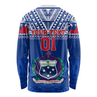 Custom Samoa Rugby Long Sleeve Shirt Manu Samoa Polynesian Tatoo Pattern - Wonder Print Shop