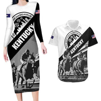 Personalized Kentucky Couples Matching Long Sleeve Bodycon Dress and Hawaiian Shirt Deo gratiam habeamus - Wonder Print Shop