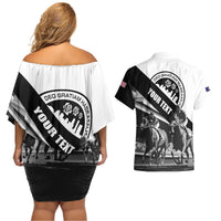 Personalized Kentucky Couples Matching Off Shoulder Short Dress and Hawaiian Shirt Deo gratiam habeamus - Wonder Print Shop