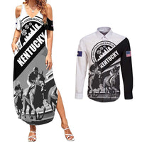 Personalized Kentucky Couples Matching Summer Maxi Dress and Long Sleeve Button Shirt Deo gratiam habeamus - Wonder Print Shop