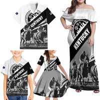 Personalized Kentucky Family Matching Off Shoulder Maxi Dress and Hawaiian Shirt Deo gratiam habeamus - Wonder Print Shop