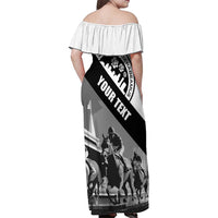 Personalized Kentucky Family Matching Off Shoulder Maxi Dress and Hawaiian Shirt Deo gratiam habeamus - Wonder Print Shop