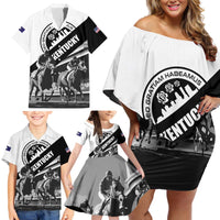 Personalized Kentucky Family Matching Off Shoulder Short Dress and Hawaiian Shirt Deo gratiam habeamus - Wonder Print Shop