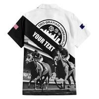 Personalized Kentucky Family Matching Off Shoulder Short Dress and Hawaiian Shirt Deo gratiam habeamus - Wonder Print Shop