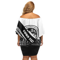 Personalized Kentucky Family Matching Off Shoulder Short Dress and Hawaiian Shirt Deo gratiam habeamus - Wonder Print Shop