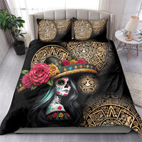 La Calavera Catrina Aztec Circle Bedding Set Dia de Muertos - Wonder Print Shop