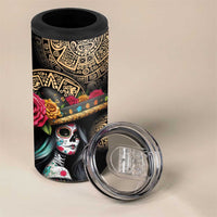 La Calavera Catrina Aztec Circle 4 in 1 Can Cooler Tumbler Dia de Muertos - Wonder Print Shop