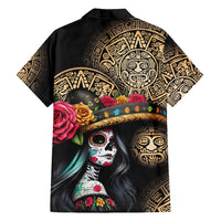 La Calavera Catrina Aztec Circle Family Matching Tank Maxi Dress and Hawaiian Shirt Dia de Muertos - Wonder Print Shop