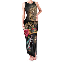 La Calavera Catrina Aztec Circle Family Matching Tank Maxi Dress and Hawaiian Shirt Dia de Muertos - Wonder Print Shop