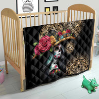 La Calavera Catrina Aztec Circle Quilt Dia de Muertos - Wonder Print Shop