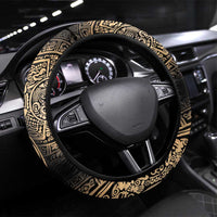 La Calavera Catrina Aztec Circle Steering Wheel Cover Dia de Muertos - Wonder Print Shop