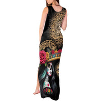 La Calavera Catrina Aztec Circle Tank Maxi Dress Dia de Muertos - Wonder Print Shop