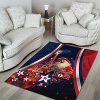 France Christmas Area Rug Joyeux Noel Santa Claus Eiffel Tower - Wonder Print Shop