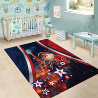France Christmas Area Rug Joyeux Noel Santa Claus Eiffel Tower - Wonder Print Shop