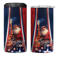 France Christmas 4 in 1 Can Cooler Tumbler Joyeux Noel Santa Claus Eiffel Tower - Wonder Print Shop