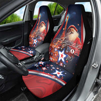 France Christmas Car Seat Cover Joyeux Noel Santa Claus Eiffel Tower - Wonder Print Shop
