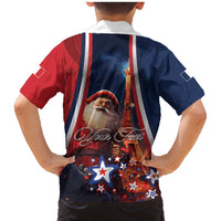 Personalised France Christmas Family Matching Mermaid Dress and Hawaiian Shirt Joyeux Noel Santa Claus Eiffel Tower - Wonder Print Shop