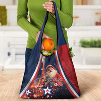 France Christmas Grocery Bag Joyeux Noel Santa Claus Eiffel Tower