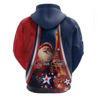 Personalised France Christmas Hoodie Joyeux Noel Santa Claus Eiffel Tower - Wonder Print Shop