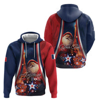 Personalised France Christmas Hoodie Joyeux Noel Santa Claus Eiffel Tower - Wonder Print Shop