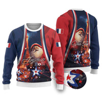 France Christmas Ugly Christmas Sweater Joyeux Noel Santa Claus Eiffel Tower - Wonder Print Shop