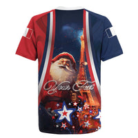 Personalised France Christmas Rugby Jersey Joyeux Noel Santa Claus Eiffel Tower - Wonder Print Shop